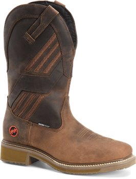 Brown Rye Double H Boot Mens 13 Inch Waterproof Wide Square Comp Toe Roper